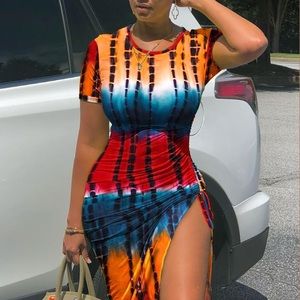 Tie dye print dress